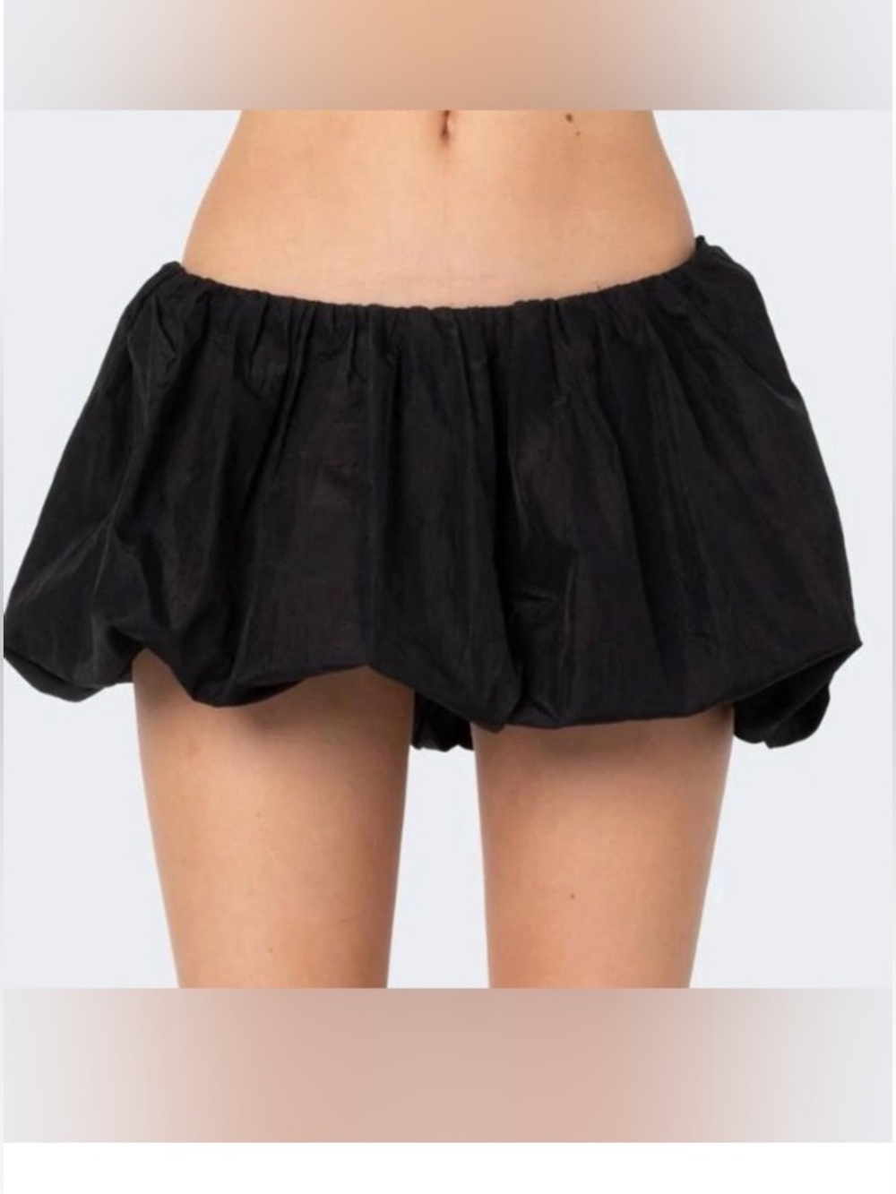 Edikted Black Bubble Hem Skirt - Casual Skater Style